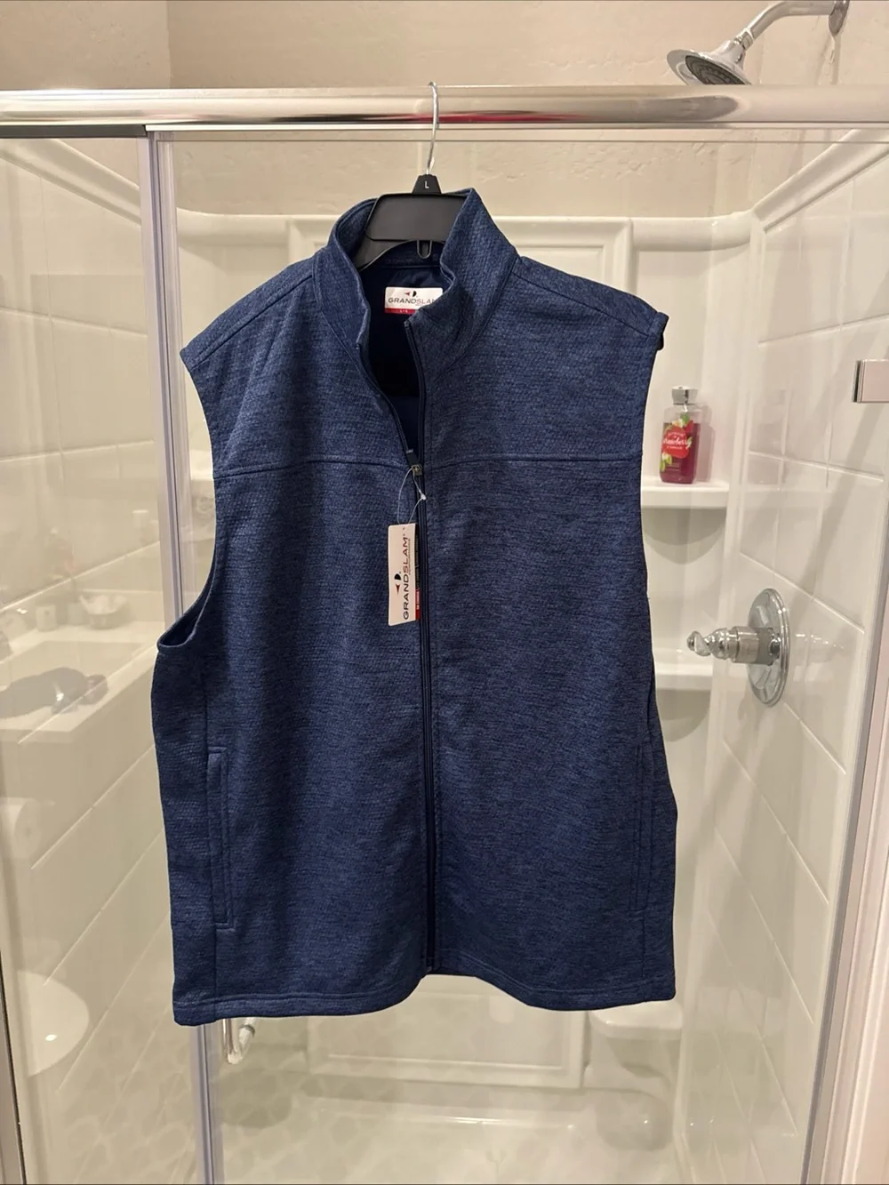 Grand Slam Men's Dark Blue Full-Zip Performance Vest